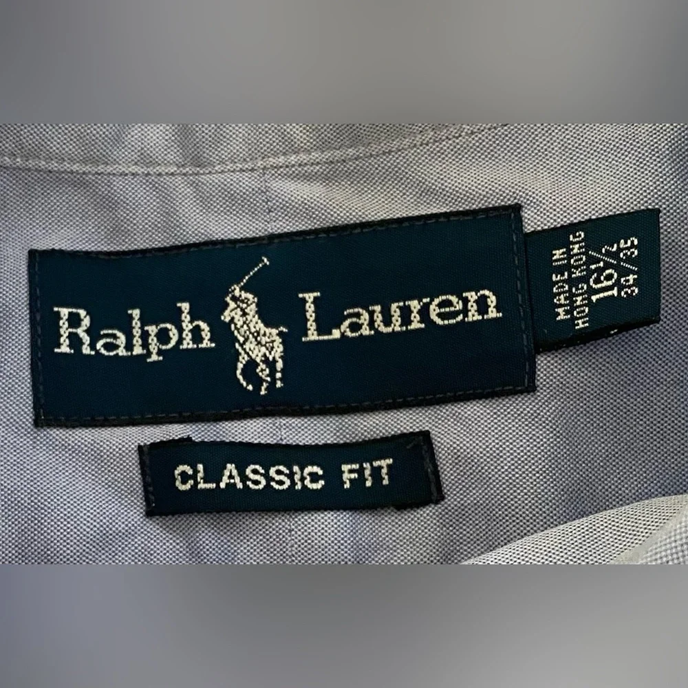Polo Ralph Lauren Classic Fit Men’s 16.6 34/35 Lt Blue Cotton Oxford‎ Shirt
